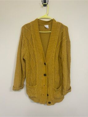 Yellow grandma cardigan